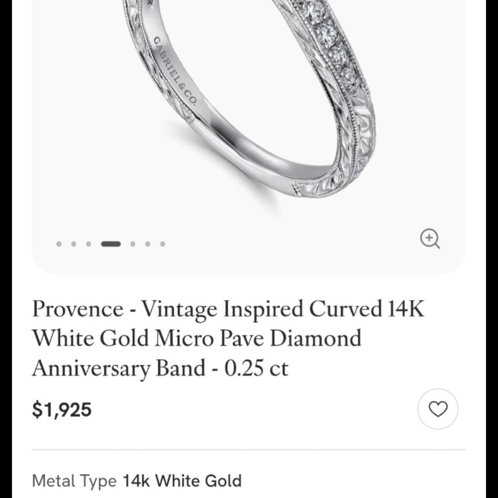Gabriel & CO. 14kt White Gold Wedding Band Set. - Picture 5 of 8